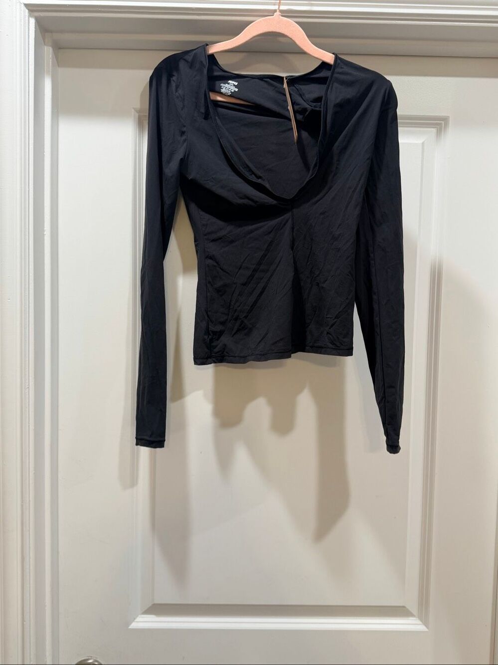 Skims Black Fits Everybody Plunge Bodysuit Basic Layering Top Small Small S
